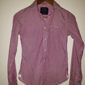 AE vertical stripe button up